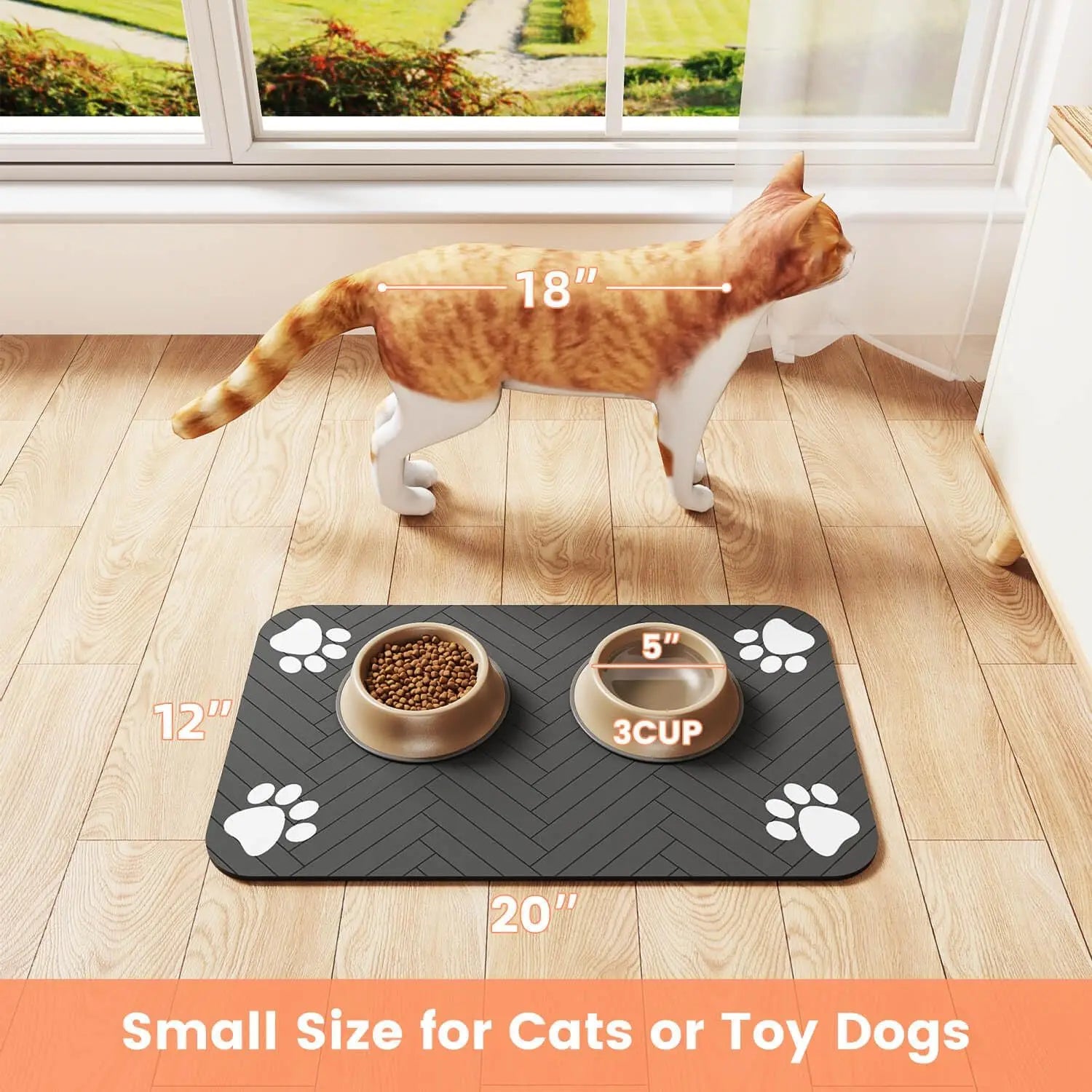 🐶😺Tapis de gamelle absorbant antidérapant – Sol propre pour chiens et chats
