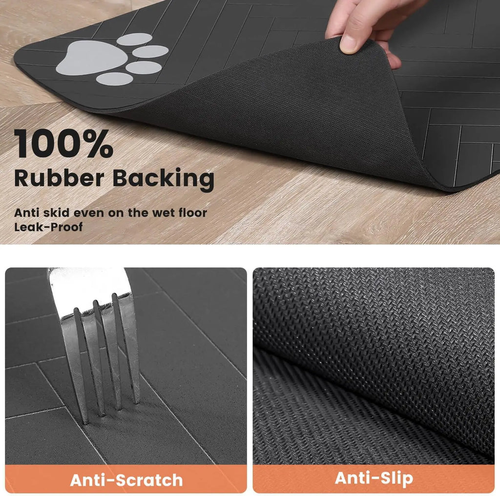 🐶😺Tapis de gamelle absorbant antidérapant – Sol propre pour chiens et chats