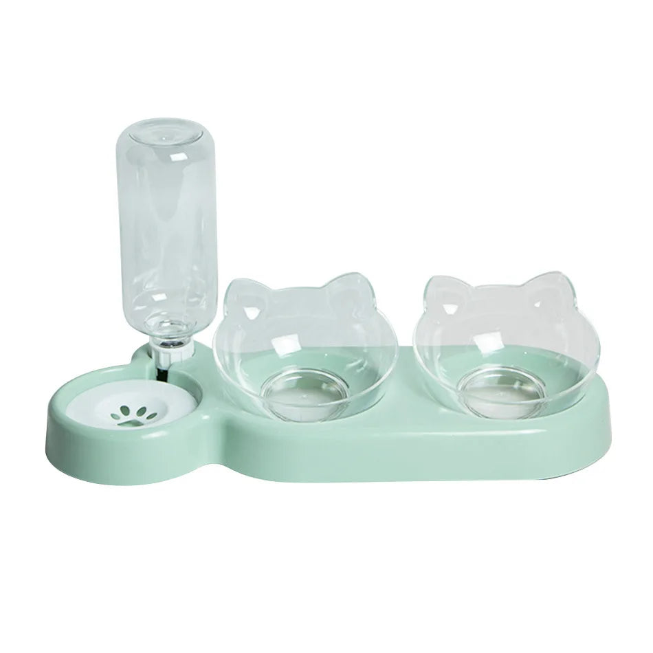 🐶😺 Gamelles 3 en 1 avec distributeur d'eau automatique - Chats & Chiens - Pratique, Hygiénique & Design