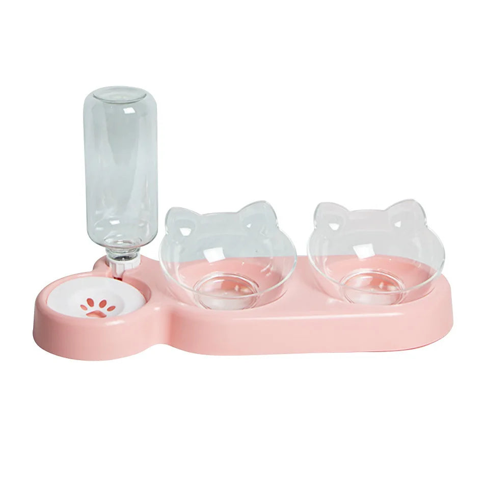 🐶😺 Gamelles 3 en 1 avec distributeur d'eau automatique - Chats & Chiens - Pratique, Hygiénique & Design