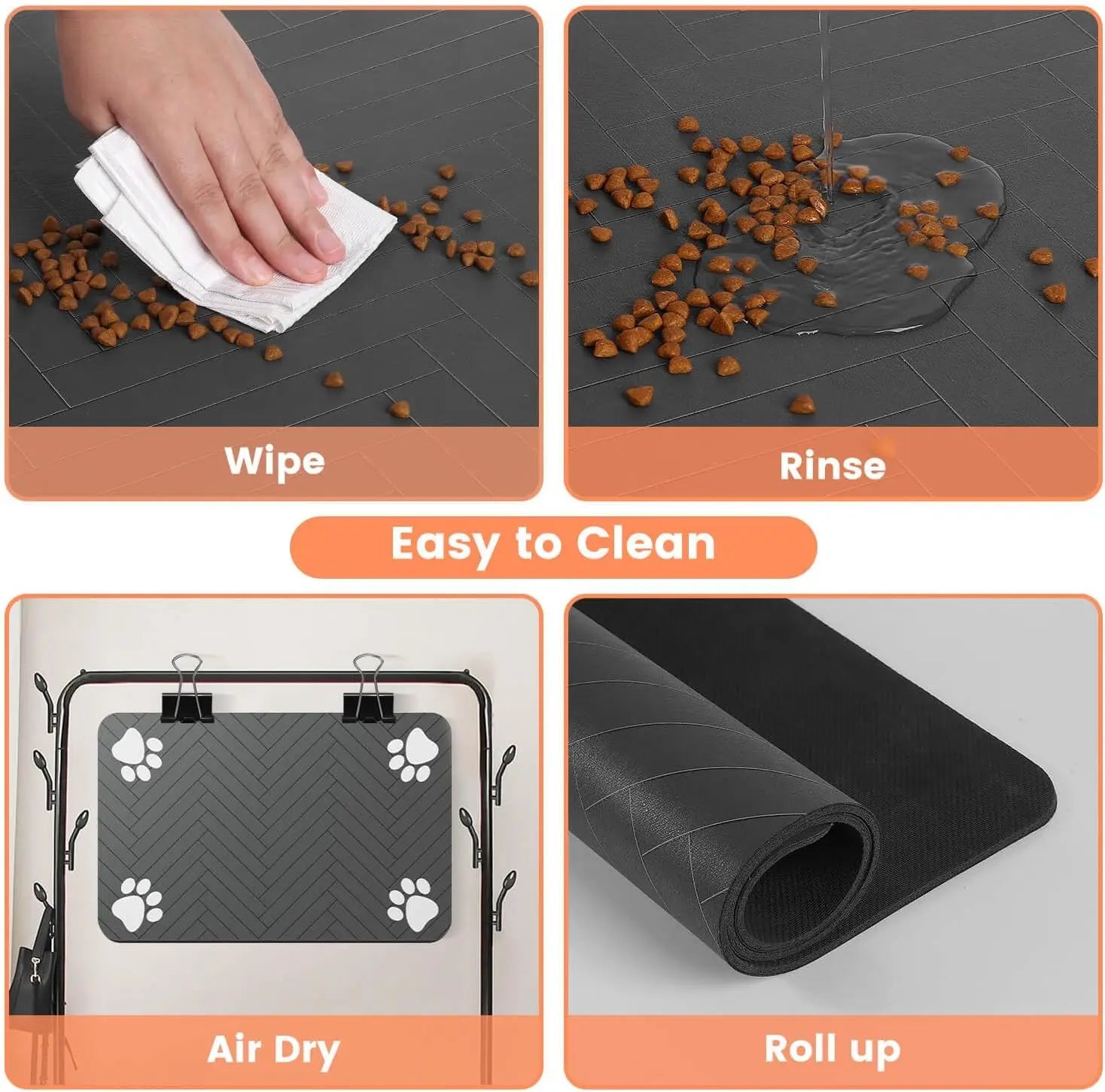 🐶😺Tapis de gamelle absorbant antidérapant – Sol propre pour chiens et chats
