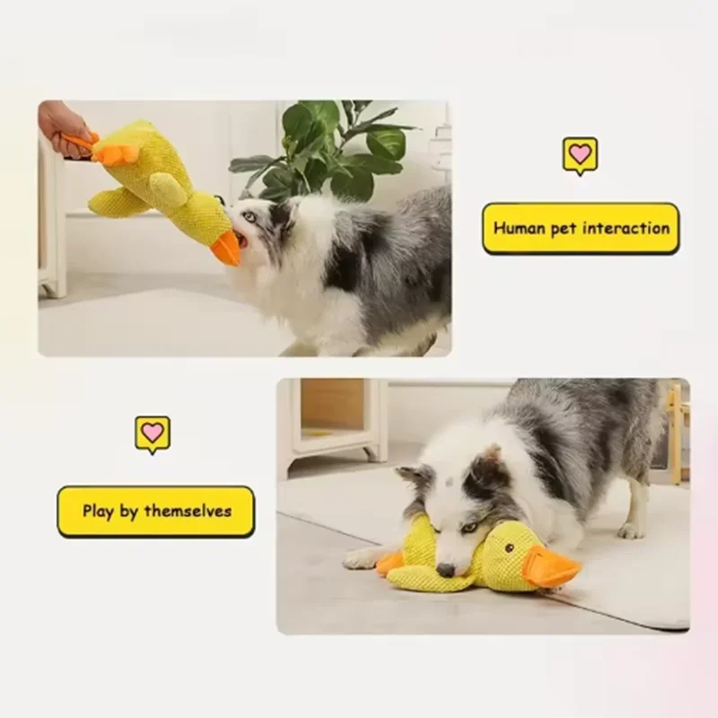 Jouet en peluche pour chien, résistant aux morsures de canard, nettoyage des dents, grand chien, divertissement interactif, chiot, ennui, jouet en peluche pour animaux de compagnie