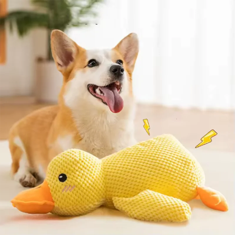 Jouet en peluche pour chien, résistant aux morsures de canard, nettoyage des dents, grand chien, divertissement interactif, chiot, ennui, jouet en peluche pour animaux de compagnie