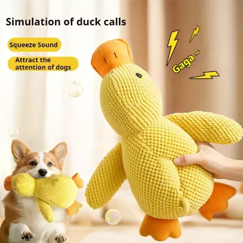 Jouet en peluche pour chien, résistant aux morsures de canard, nettoyage des dents, grand chien, divertissement interactif, chiot, ennui, jouet en peluche pour animaux de compagnie