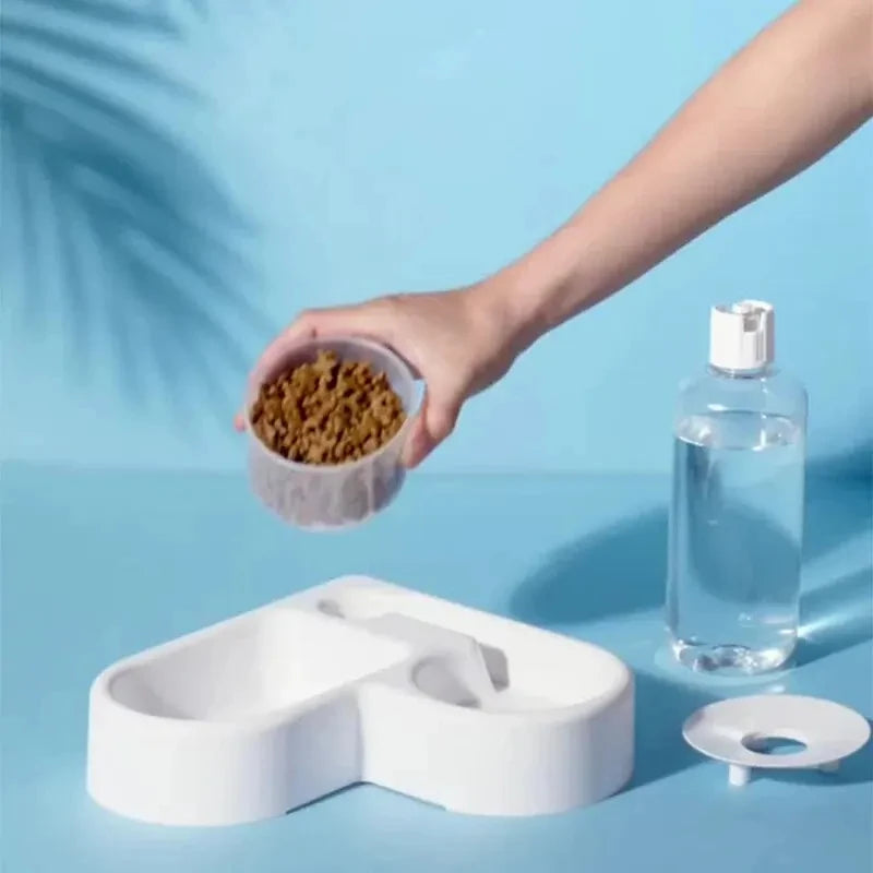 🐶😺Fontaine Duo Love™ – Gamelle automatique 2-en-1 eau & croquettes pour chien et chat