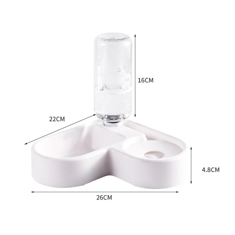 🐶😺Fontaine Duo Love™ – Gamelle automatique 2-en-1 eau & croquettes pour chien et chat