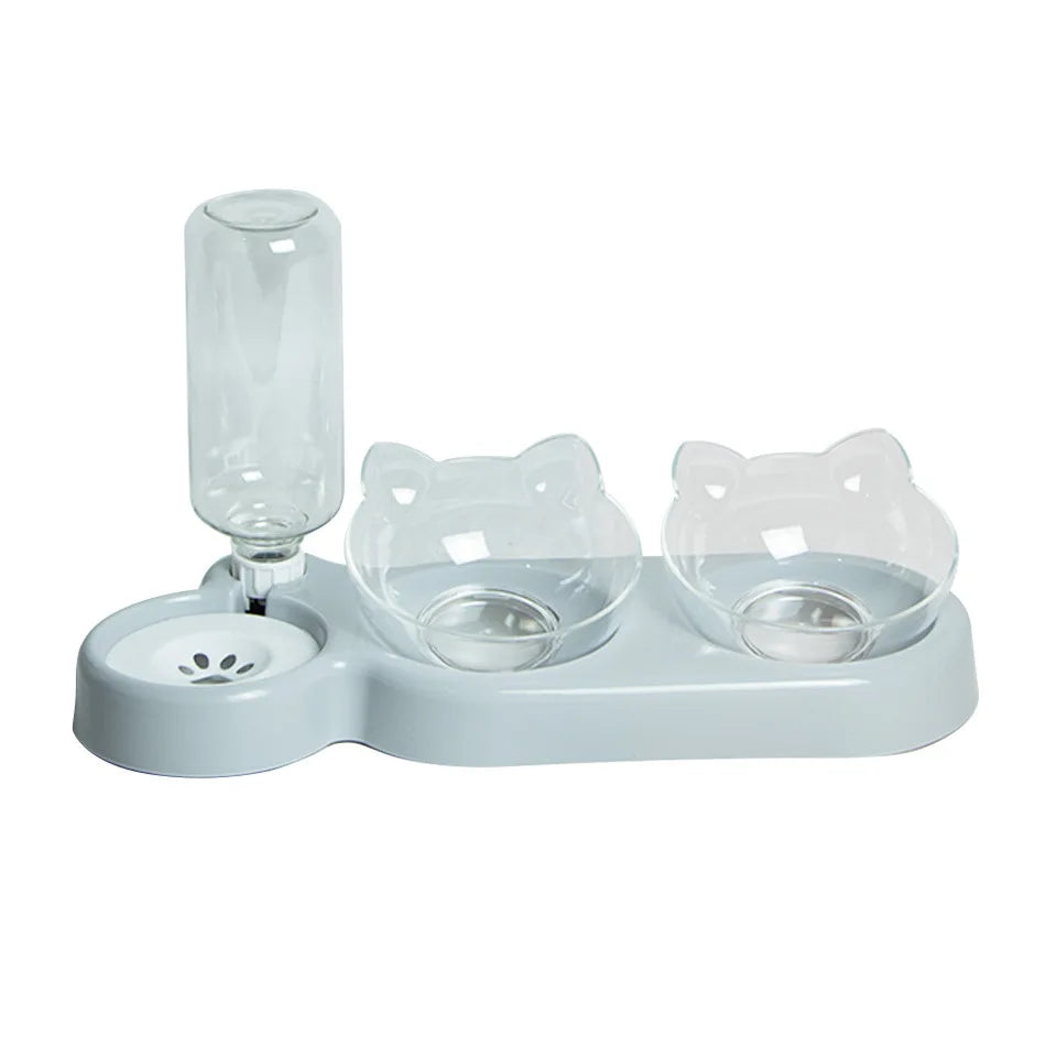 🐶😺 Gamelles 3 en 1 avec distributeur d'eau automatique - Chats & Chiens - Pratique, Hygiénique & Design