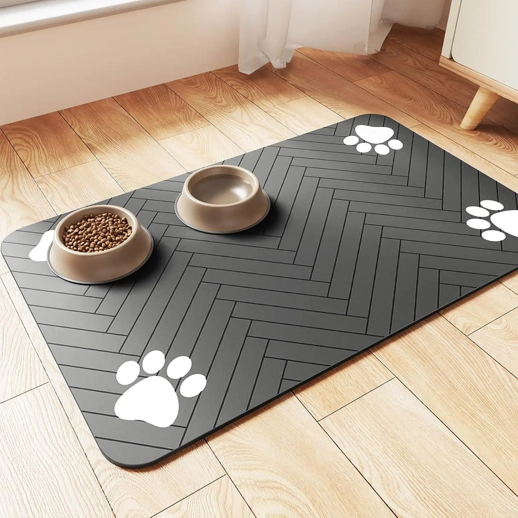 🐶😺Tapis de gamelle absorbant antidérapant – Sol propre pour chiens et chats